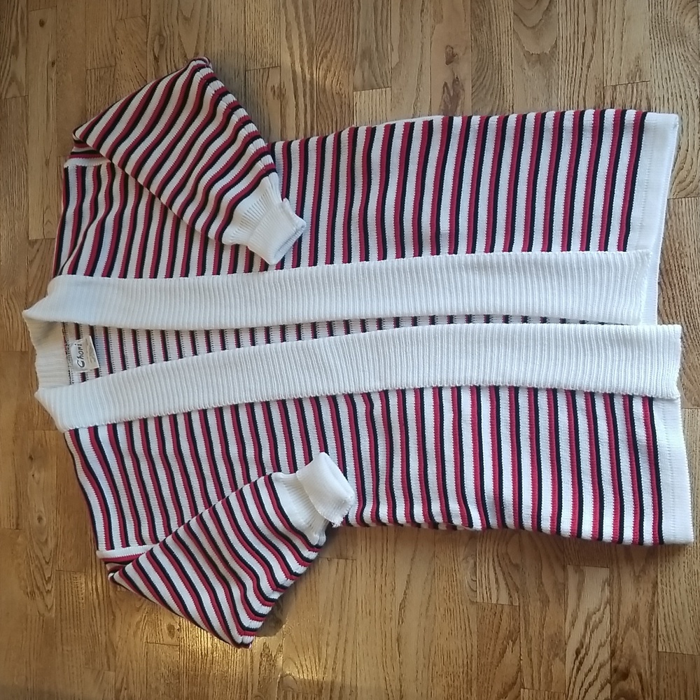 (M) Chori Striped Duster Cardigan Knit Cozy Grannycore Vintage Cottagecore